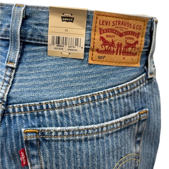 LEVI 501 HIGH RISE MEDIUM INDIGO DENIM SHORTS NWT - Picture 3 of 6